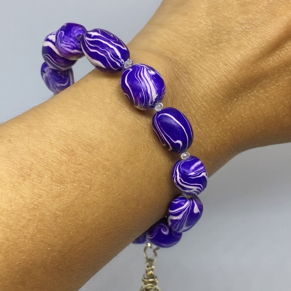 Handmade by KoolKlay Jewelry - Unique Handmade Polymer Clay Bead Bracelet